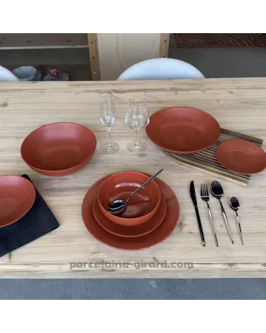 ASSIETTE A SALADE MADO DIAMETRE 25CM COULEUR TERRACOTTA EN GRES//