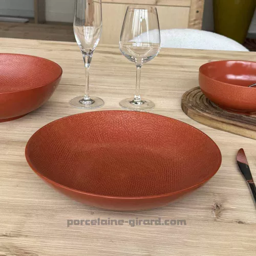 ASSIETTE A SALADE MADO DIAMETRE 25CM COULEUR TERRACOTTA EN GRES//