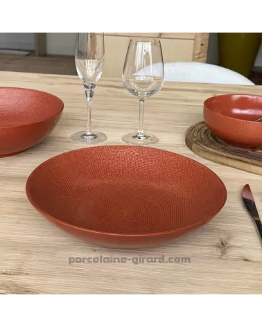 ASSIETTE A SALADE MADO DIAMETRE 25CM COULEUR TERRACOTTA EN GRES//