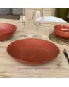 ASSIETTE A SALADE MADO DIAMETRE 25CM COULEUR TERRACOTTA EN GRES//