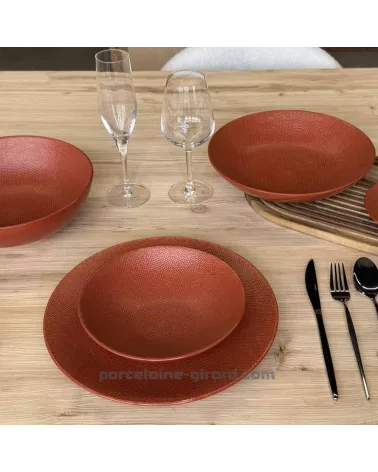 ASSIETTE A SALADE MADO DIAMETRE 25CM COULEUR TERRACOTTA EN GRES//