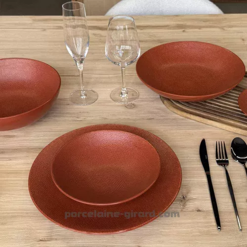 ASSIETTE CALOTTE COLLECTION MADO 19CM  COULEUR TERRACCOTTA EN GRES/