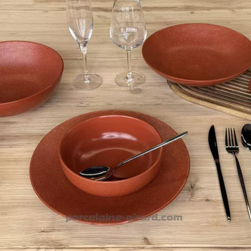 ASSIETTE CALOTTE COLLECTION MADO 19CM  COULEUR TERRACCOTTA EN GRES/