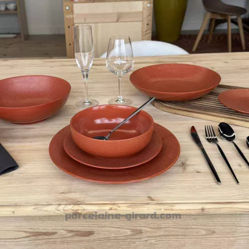 SALADIER MADO ROND DIAMETRE 24CM COULEUR TERRACOTTA EN GRES//