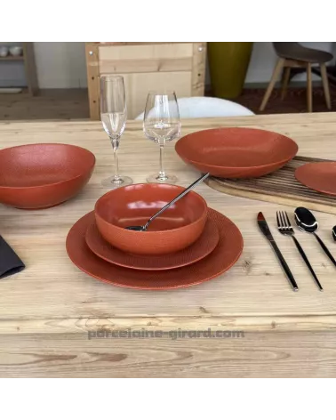 SALADIER MADO ROND DIAMETRE 24CM COULEUR TERRACOTTA EN GRES//