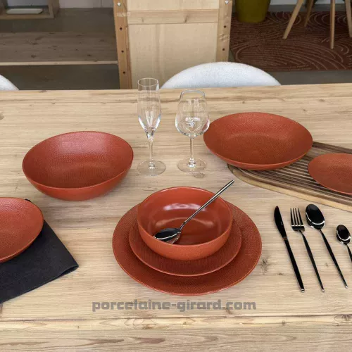SALADIER MADO ROND DIAMETRE 24CM COULEUR TERRACOTTA EN GRES//