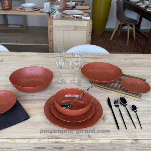 SALADIER MADO ROND DIAMETRE 24CM COULEUR TERRACOTTA EN GRES//