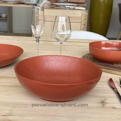 SALADIER MADO ROND DIAMETRE 24CM COULEUR TERRACOTTA EN GRES//