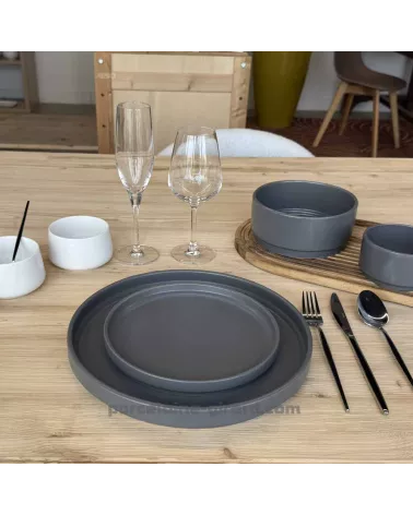 ASSIETTE PLATE OLGA 26CM GRIS