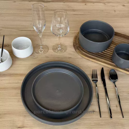 ASSIETTE PLATE OLGA 26CM GRIS