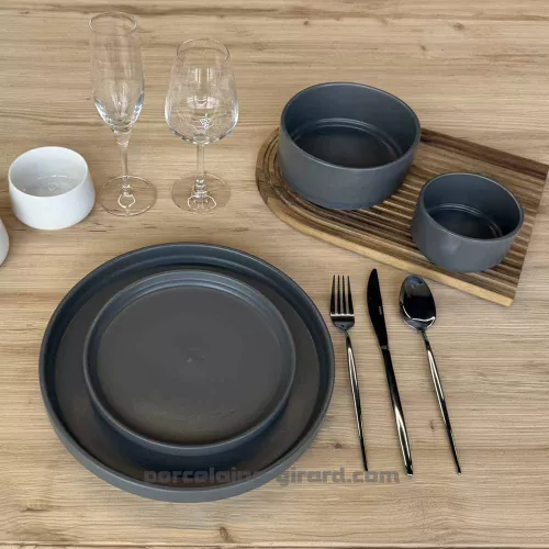 ASSIETTE PLATE OLGA 26CM GRIS