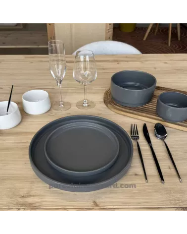 ASSIETTE PLATE OLGA 26CM GRIS