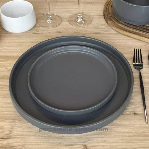 ASSIETTE PLATE OLGA 26CM GRIS