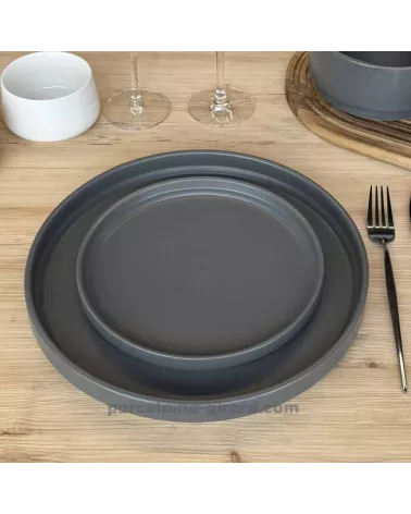 ASSIETTE PLATE OLGA 26CM GRIS