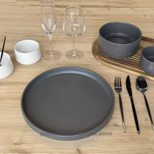 ASSIETTE PLATE OLGA 26CM GRIS