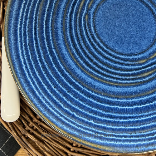 ASSIETTE DESSERT MALO DIAMETRE 21CM DE COULEUR  BLEUE EN GRES//