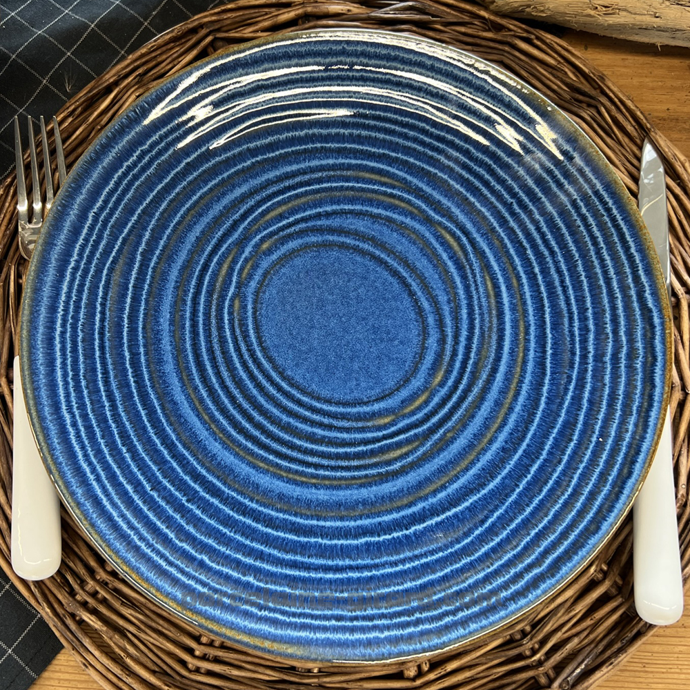 ASSIETTE PLATE MALO DIAMETRE 27CM DE COULEUR BLEUE EN GRES/