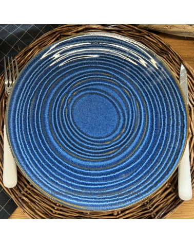 ASSIETTE PLATE MALO DIAMETRE 27CM DE COULEUR BLEUE EN GRES/