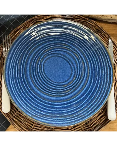 ASSIETTE PLATE MALO DIAMETRE 27CM DE COULEUR BLEUE EN GRES/