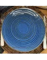ASSIETTE PLATE MALO DIAMETRE 27CM DE COULEUR BLEUE EN GRES/