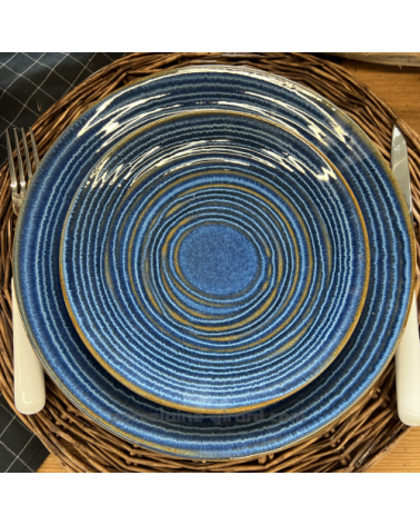 ASSIETTE PLATE MALO DIAMETRE 27CM DE COULEUR BLEUE EN GRES/