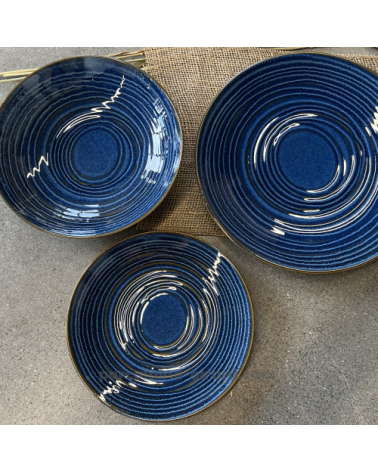 ASSIETTE PLATE MALO DIAMETRE 27CM DE COULEUR BLEUE EN GRES/