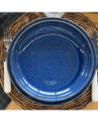 ASSIETTE CALOTTE AZUR 22CM DE COULEUR COBALT EN GRES/