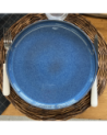 ASSIETTE PLATE AZUR 26CM DE COULEUR COBALT EN GRES/