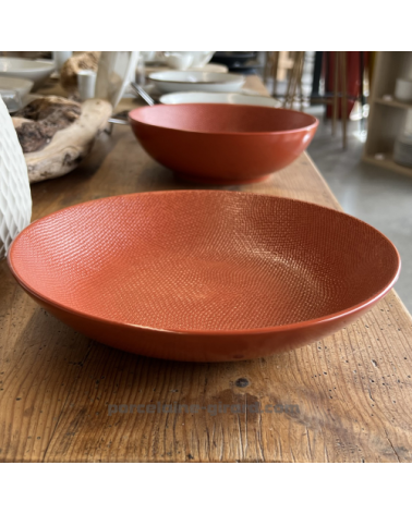 ASSIETTE A SALADE MADO DIAMETRE 25CM COULEUR TERRACOTTA EN GRES//