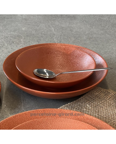 ASSIETTE A SALADE MADO DIAMETRE 25CM COULEUR TERRACOTTA EN GRES//