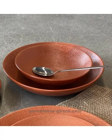 ASSIETTE A SALADE MADO DIAMETRE 25CM COULEUR TERRACOTTA EN GRES//