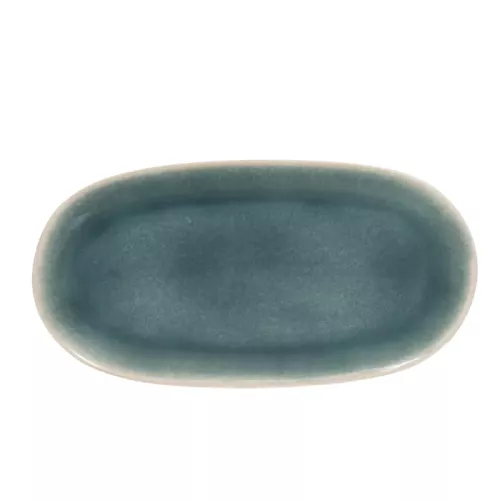 PLAT OVALE AMEL BLEU 40X19CM