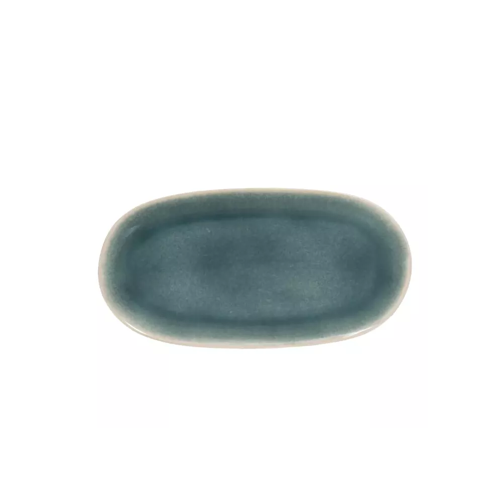 PLAT OVALE AMEL BLEU 40X19CM