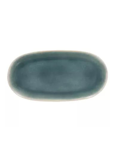 PLAT OVALE AMEL BLEU 40X19CM