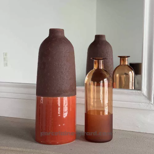 Vase matt orange brun " Collection capsule Aura"