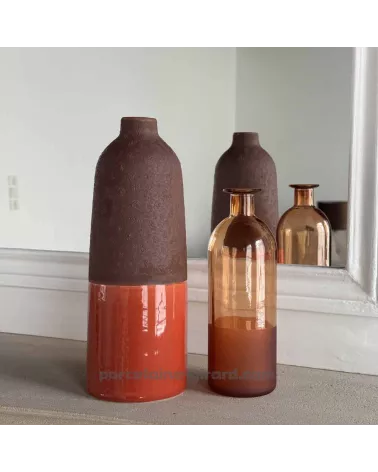 Vase matt orange brun " Collection capsule Aura"