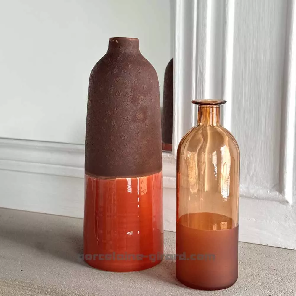 Vase matt orange brun " Collection capsule Aura"