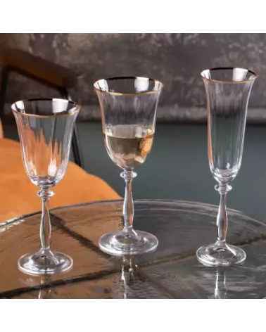 VERRES A PIED ANGELA FILET OR